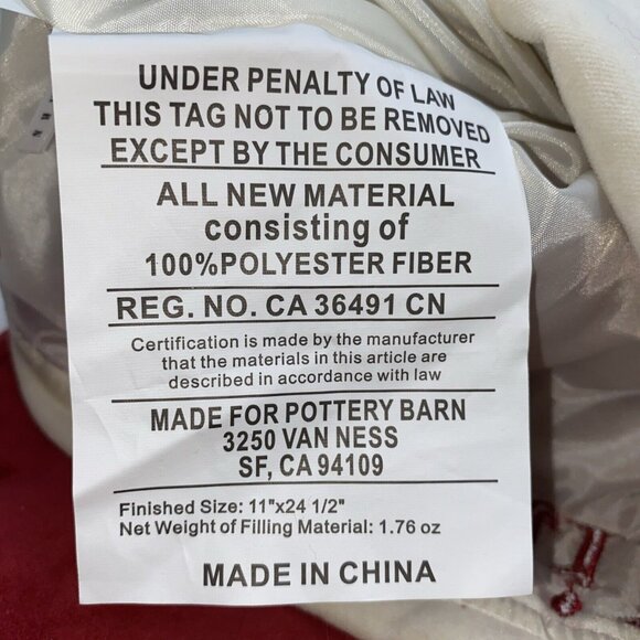 Pottery Barn Abigail Velvet Christmas Holiday Stocking Monogram Red Cream 24 in - Picture 6 of 10